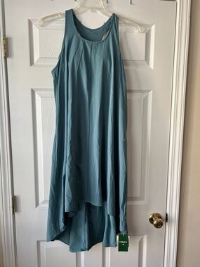 HALARA Teal High-Low Tank Dress